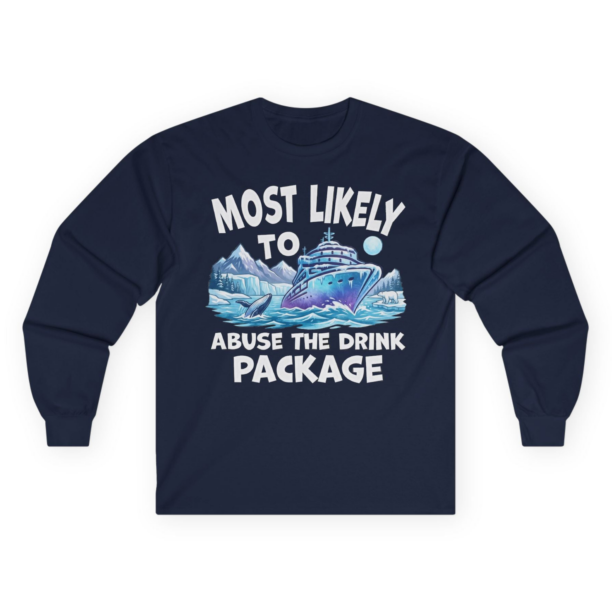 Funny Alaska Cruise long sleeve shirt Long Sleeve Shirt – Navy – Alaska Cruise Shirts
