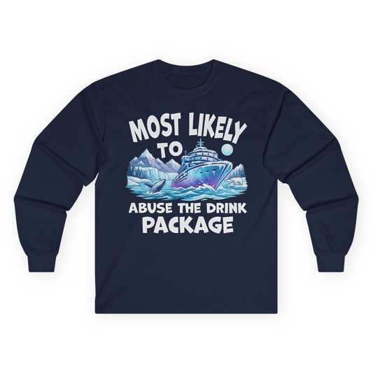 Funny Alaska Cruise long sleeve shirt Long Sleeve Shirt – Navy – Alaska Cruise Shirts