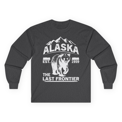 Alaska Bear Shirt Long Sleeve Shirt – Dark Heather – Alaska Cruise Shirts