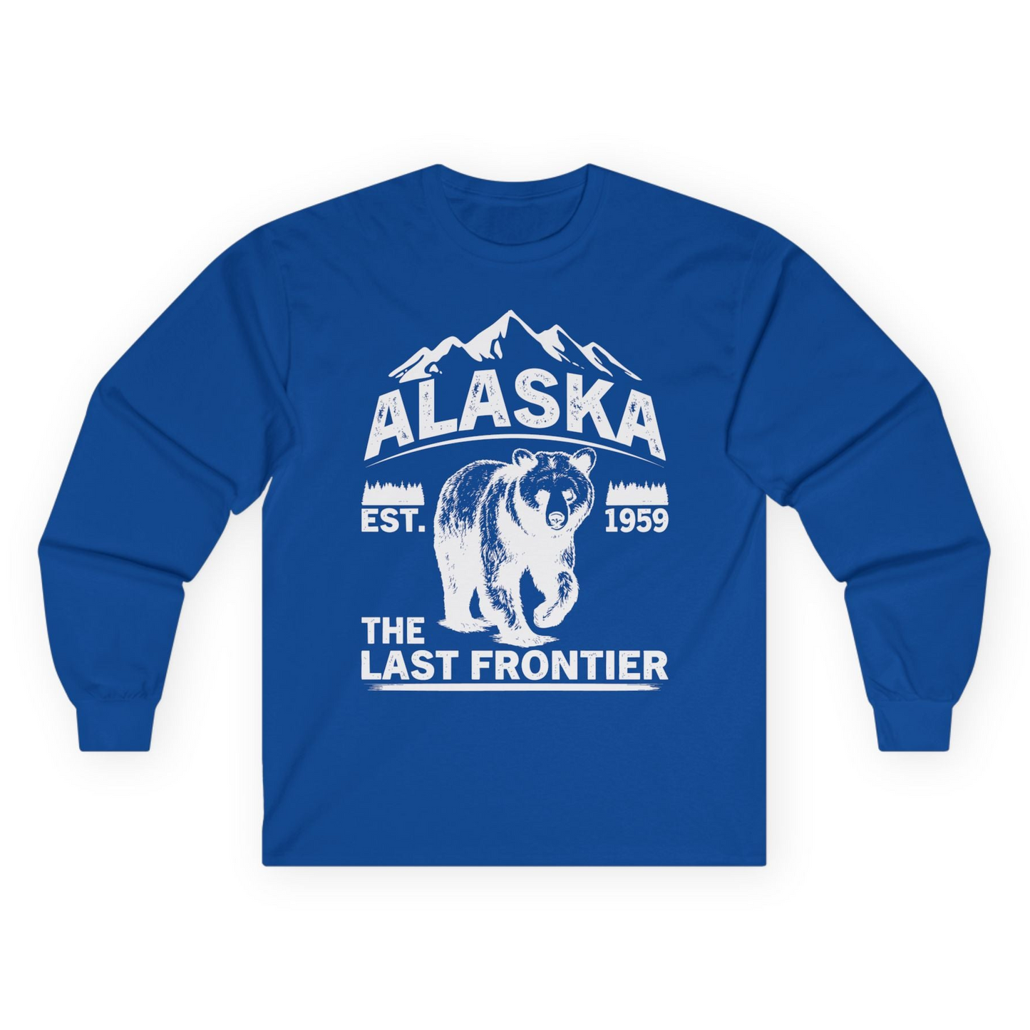 Alaska Bear Shirt Long Sleeve Shirt – Royal – Alaska Cruise Shirts