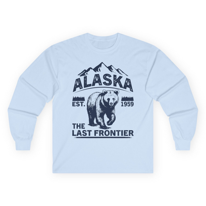 Alaska Bear Shirt Long Sleeve Shirt – Light Blue – Alaska Cruise Shirts
