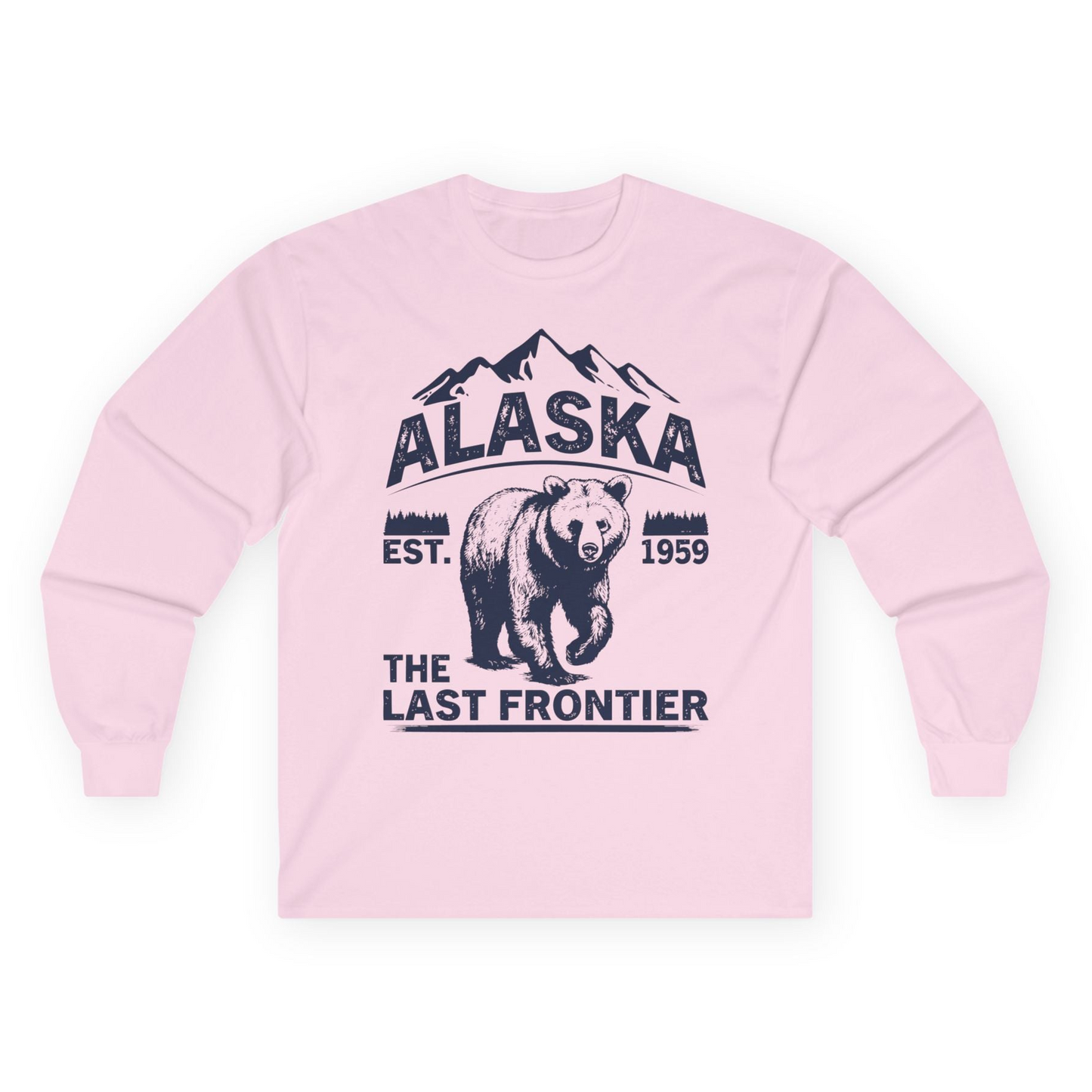 Alaska Bear Shirt Long Sleeve Shirt – Light Pink – Alaska Cruise Shirts