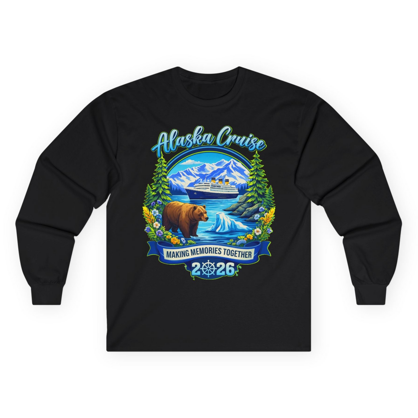 Alaska Cruise 2026 Family long sleeve shirt Long Sleeve Shirt – Black – Alaska Cruise Shirts