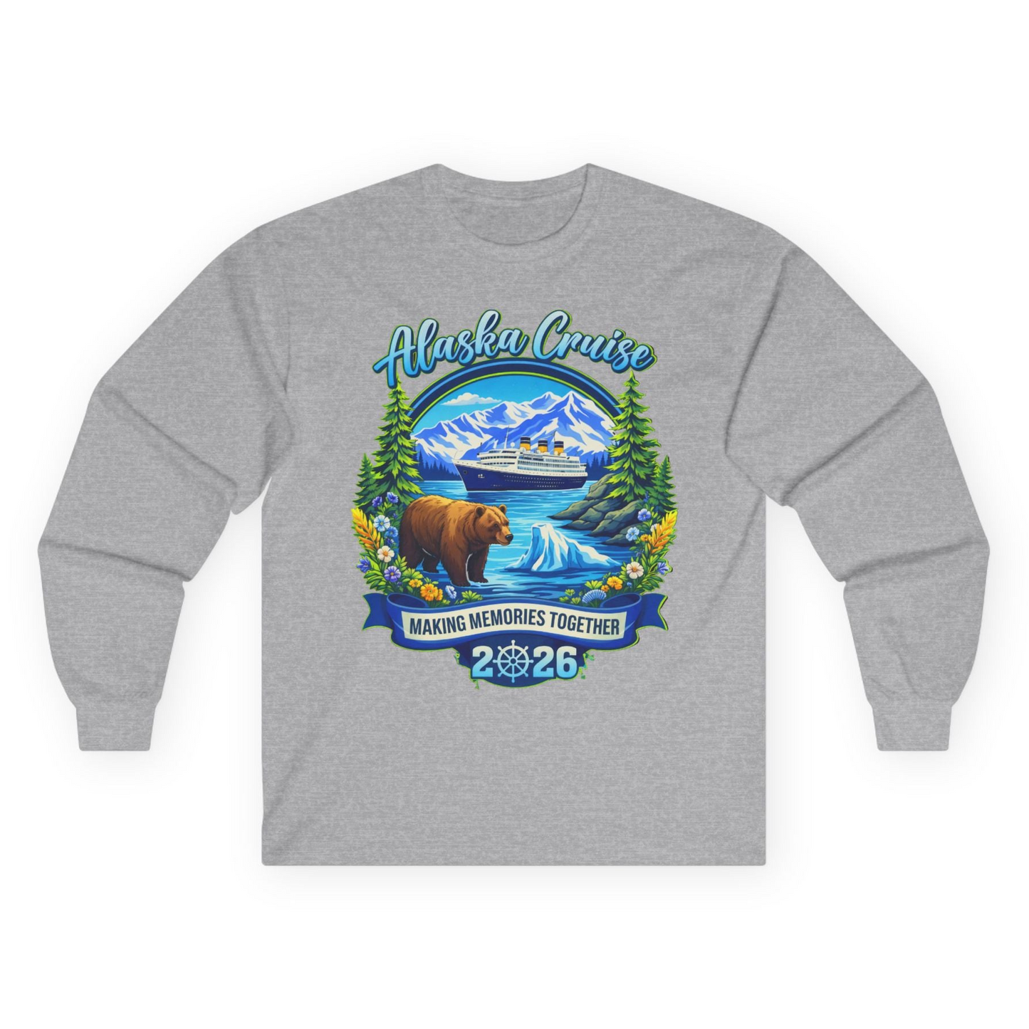Alaska Cruise 2026 Family long sleeve shirt Long Sleeve Shirt – Sport Grey – Alaska Cruise Shirts