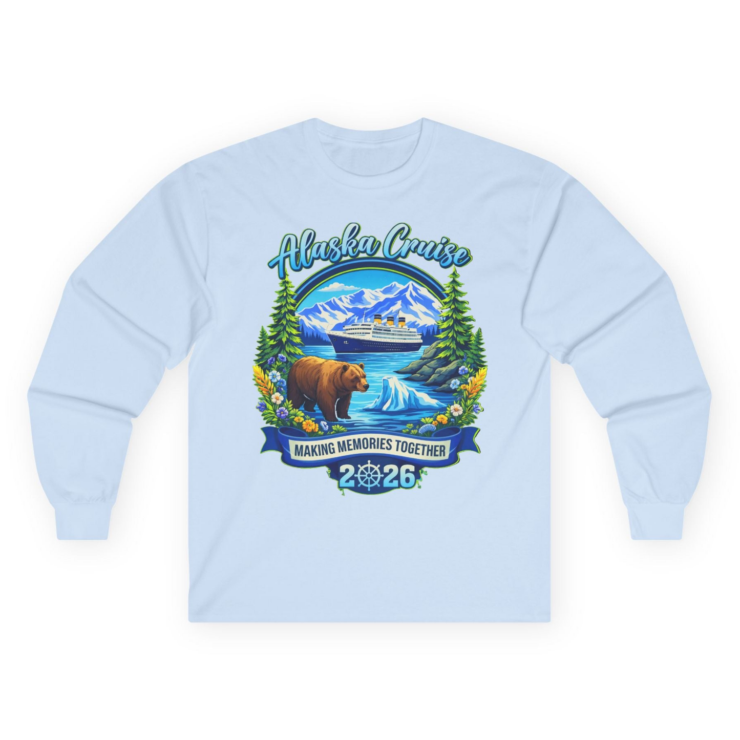 Alaska Cruise 2026 Family long sleeve shirt Long Sleeve Shirt – Light Blue – Alaska Cruise Shirts
