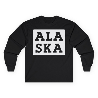 Bold Alaska Block Text Shirt Long Sleeve Shirt – Black – Alaska Cruise Shirts