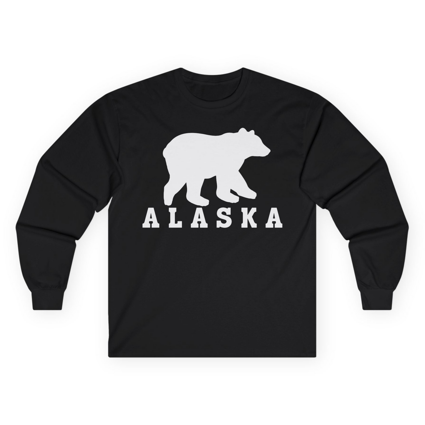 Alaska Bear Silhouette Shirt Long Sleeve Shirt – Black – Alaska Cruise Shirts