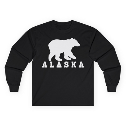 Alaska Bear Silhouette Shirt Long Sleeve Shirt – Black – Alaska Cruise Shirts
