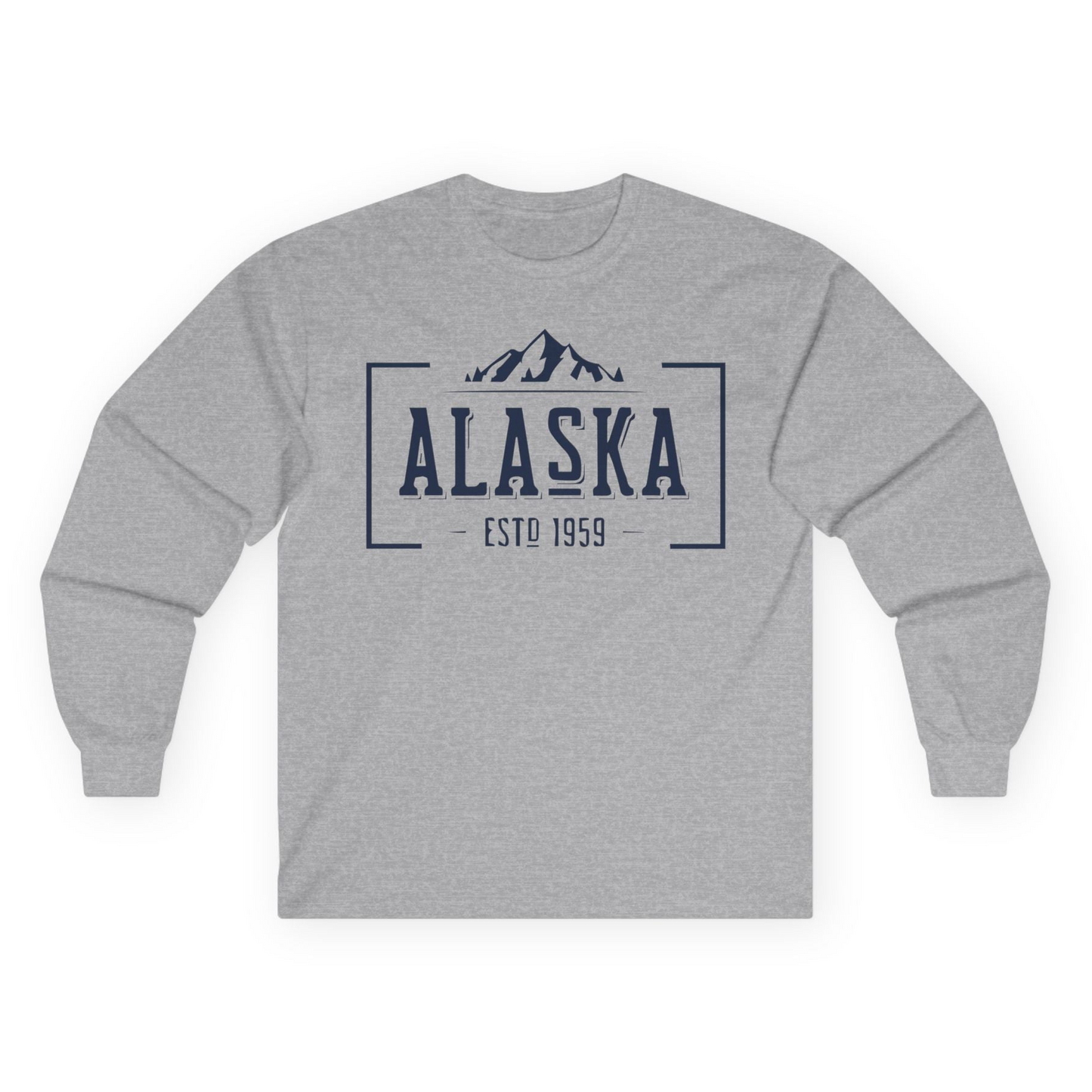 Vintage Alaska Estd 1959 Shirt Long Sleeve Shirt – Sport Grey – Alaska Cruise Shirts