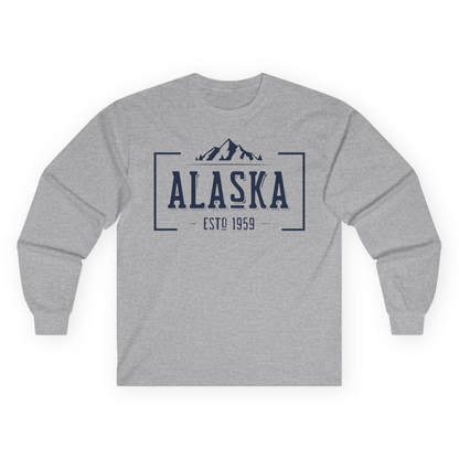 Vintage Alaska Estd 1959 Shirt Long Sleeve Shirt – Sport Grey – Alaska Cruise Shirts
