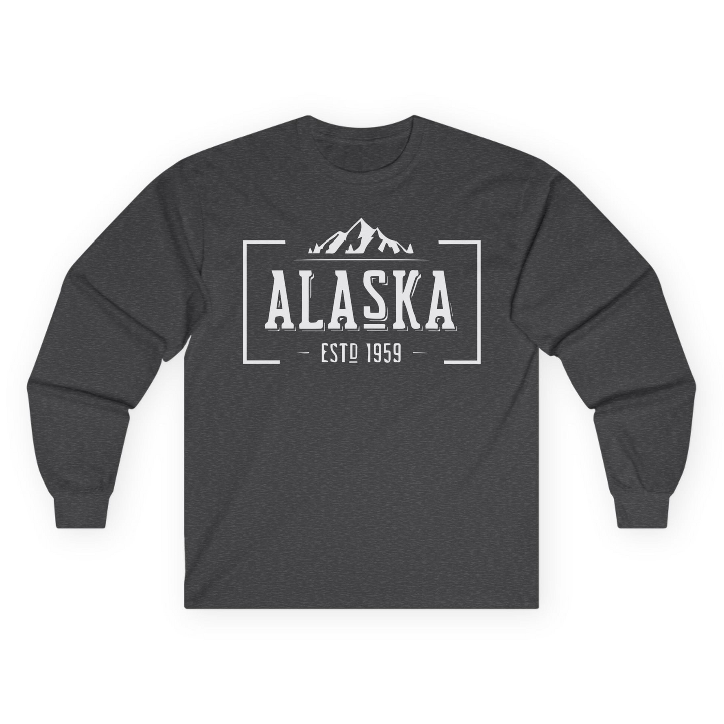 Vintage Alaska Estd 1959 Shirt Long Sleeve Shirt – Dark Heather – Alaska Cruise Shirts