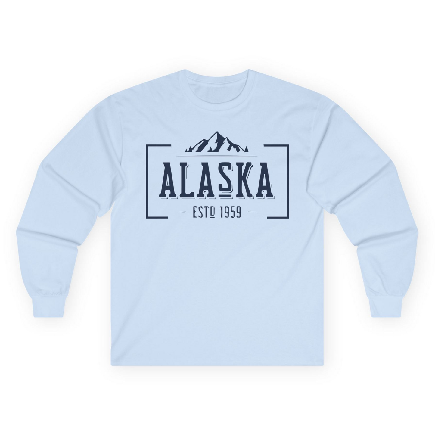 Vintage Alaska Estd 1959 Shirt Long Sleeve Shirt – Light Blue – Alaska Cruise Shirts