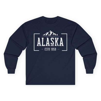 Vintage Alaska Estd 1959 Shirt Long Sleeve Shirt – Navy – Alaska Cruise Shirts