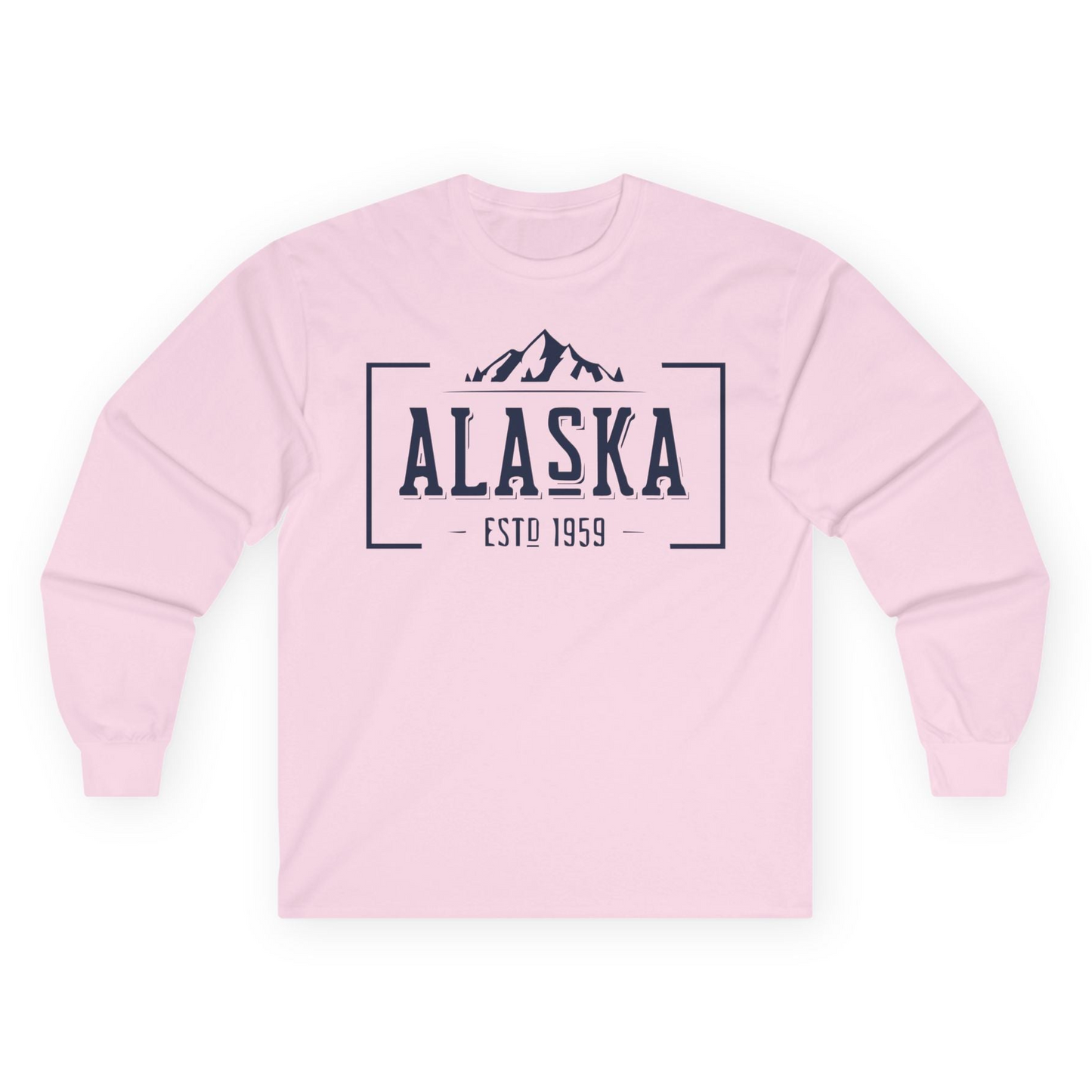 Vintage Alaska Estd 1959 Shirt Long Sleeve Shirt – Light Pink – Alaska Cruise Shirts