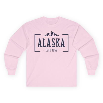Vintage Alaska Estd 1959 Shirt Long Sleeve Shirt – Light Pink – Alaska Cruise Shirts