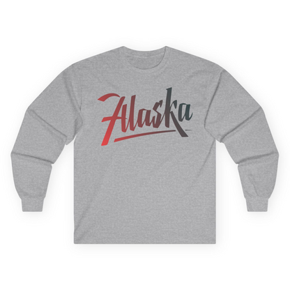 Alaska Script Wordmark Shirt Long Sleeve Shirt – Sport Grey – Alaska Cruise Shirts