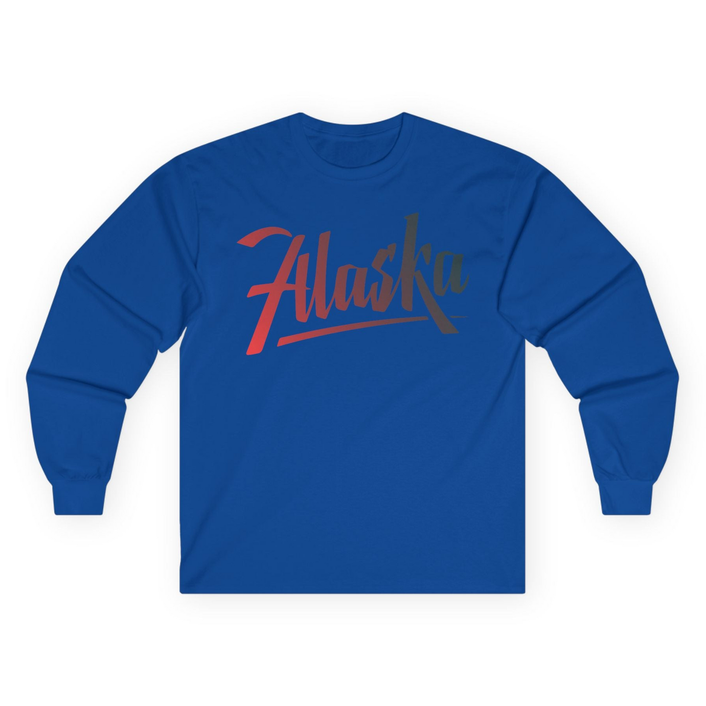 Alaska Script Wordmark Shirt Long Sleeve Shirt – Royal – Alaska Cruise Shirts