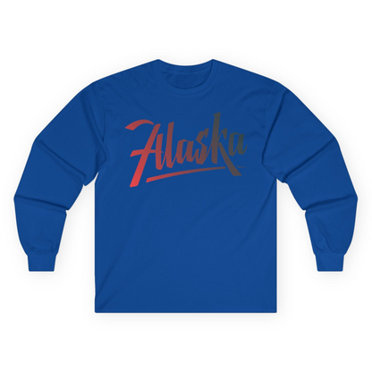 Alaska Script Wordmark Shirt Long Sleeve Shirt – Royal – Alaska Cruise Shirts