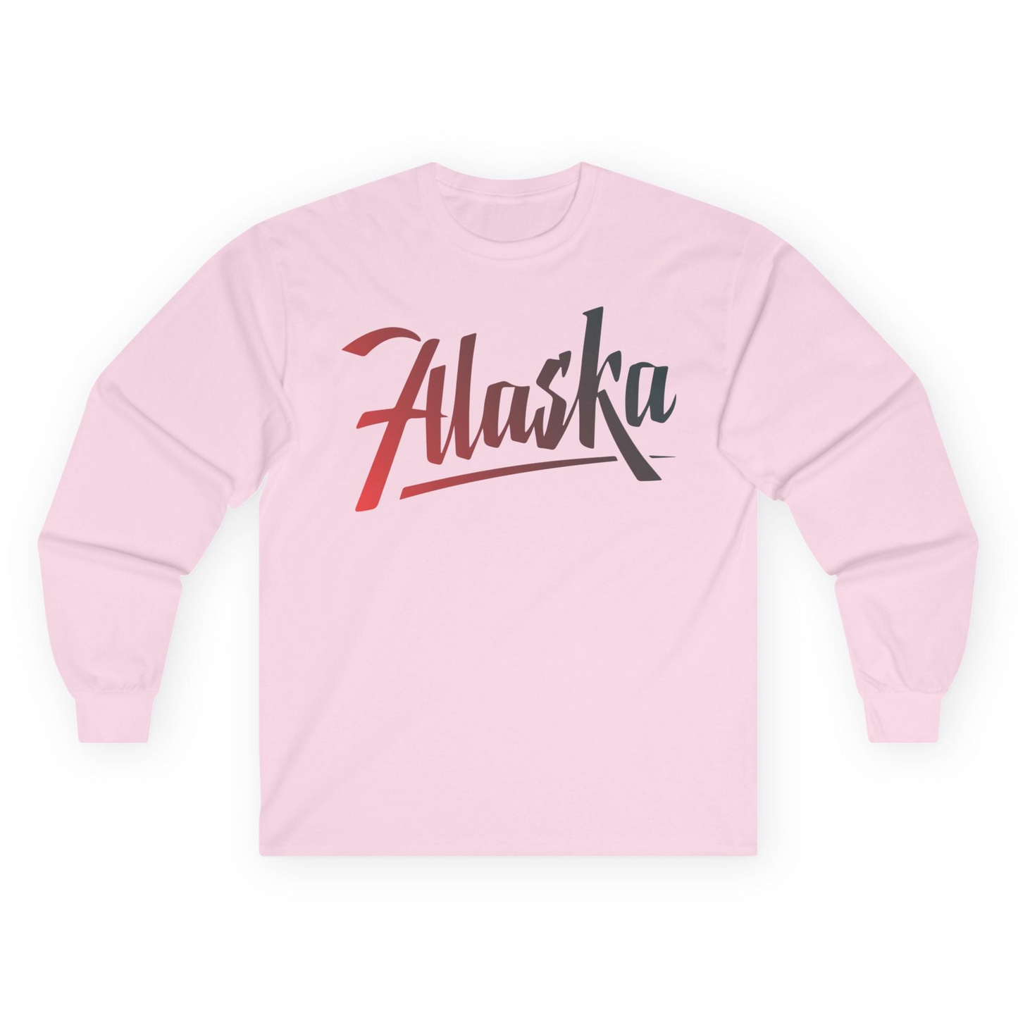 Alaska Script Wordmark Shirt Long Sleeve Shirt – Light Pink – Alaska Cruise Shirts