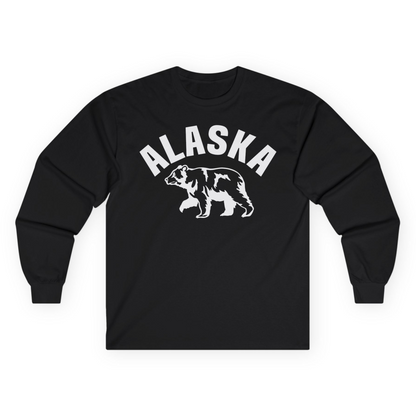 Alaska Bear Silhouette Wildlife Shirt Long Sleeve Shirt – Black – Alaska Cruise Shirts