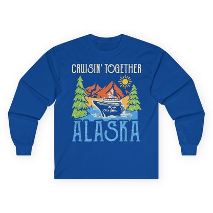Alaska Cruise Adventure Nature Landscape Retro Family Shirt — Long Sleeve Long Sleeve Shirt – Royal – Alaska Cruise Shirts