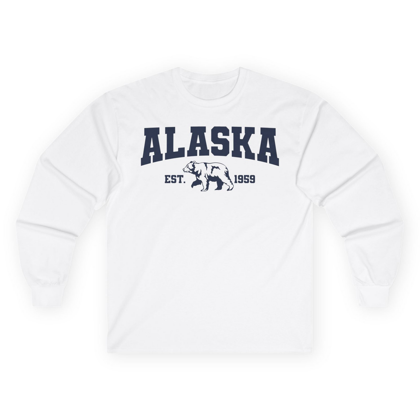 Vintage Alaska Bear Shirt Long Sleeve Shirt – White – Alaska Cruise Shirts