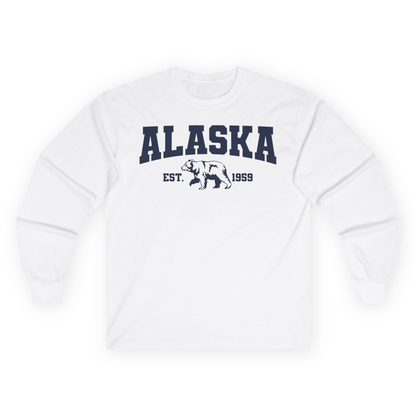 Vintage Alaska Bear Shirt Long Sleeve Shirt – White – Alaska Cruise Shirts