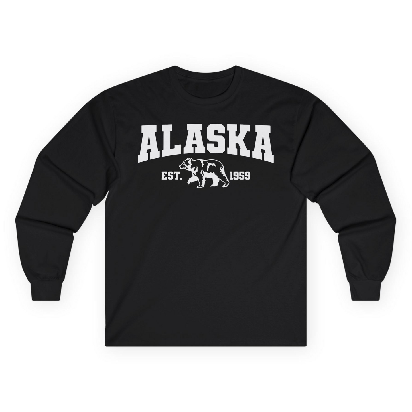 Vintage Alaska Bear Shirt Long Sleeve Shirt – Black – Alaska Cruise Shirts