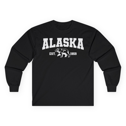 Vintage Alaska Bear Shirt Long Sleeve Shirt – Black – Alaska Cruise Shirts