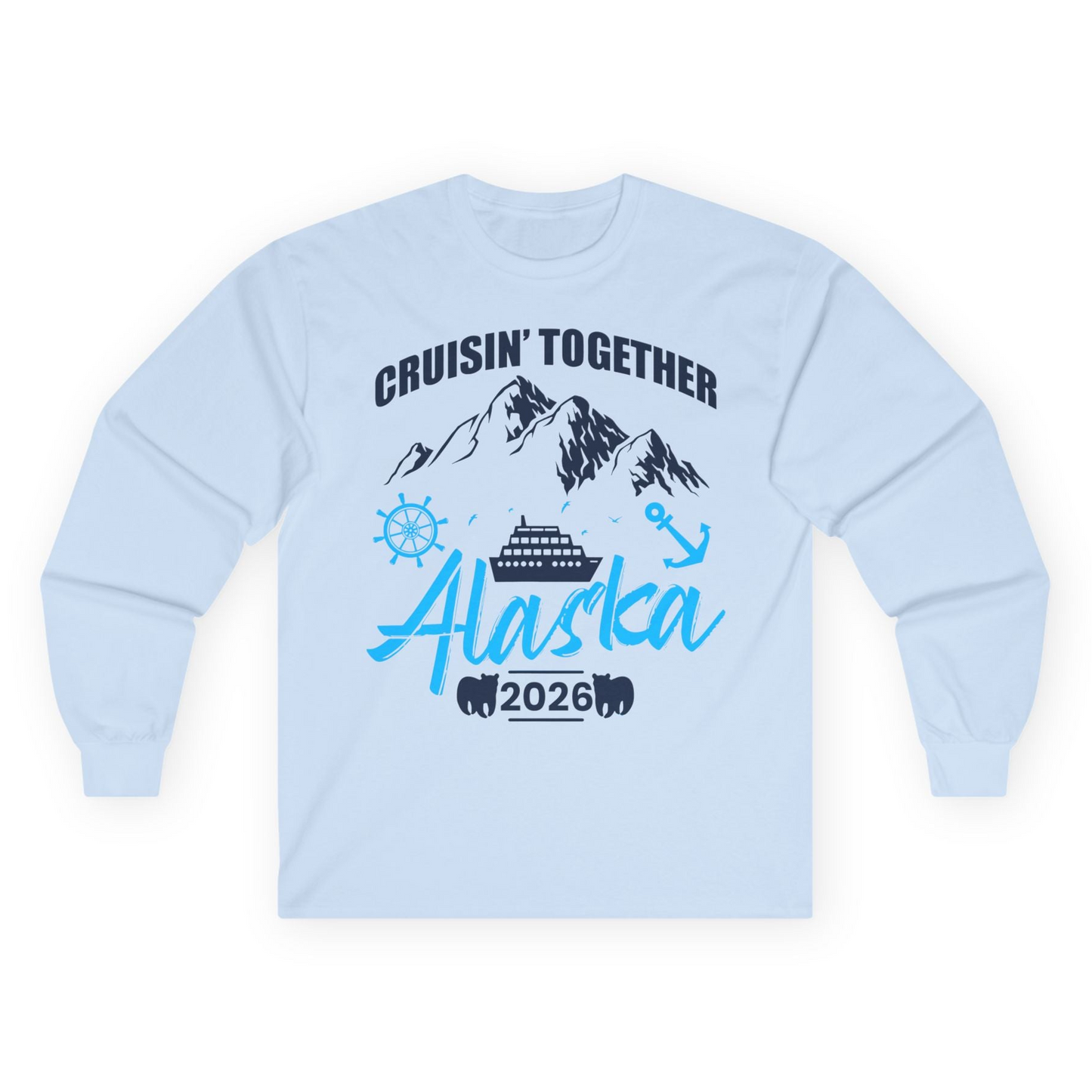 Alaska Cruise Group Adventure Shirt Long Sleeve Shirt – Light Blue – Alaska Cruise Shirts