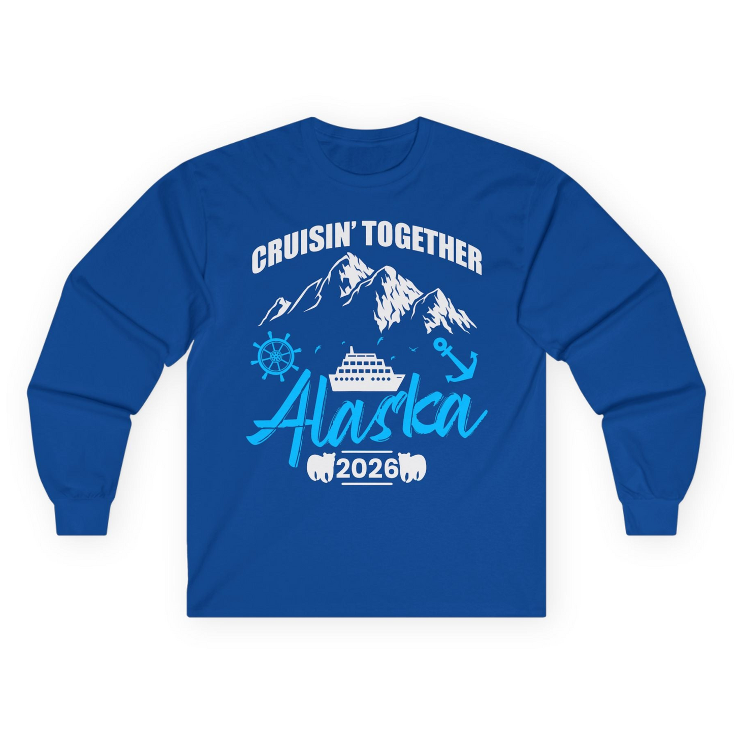 Alaska Cruise Group Adventure Shirt Long Sleeve Shirt – Royal – Alaska Cruise Shirts