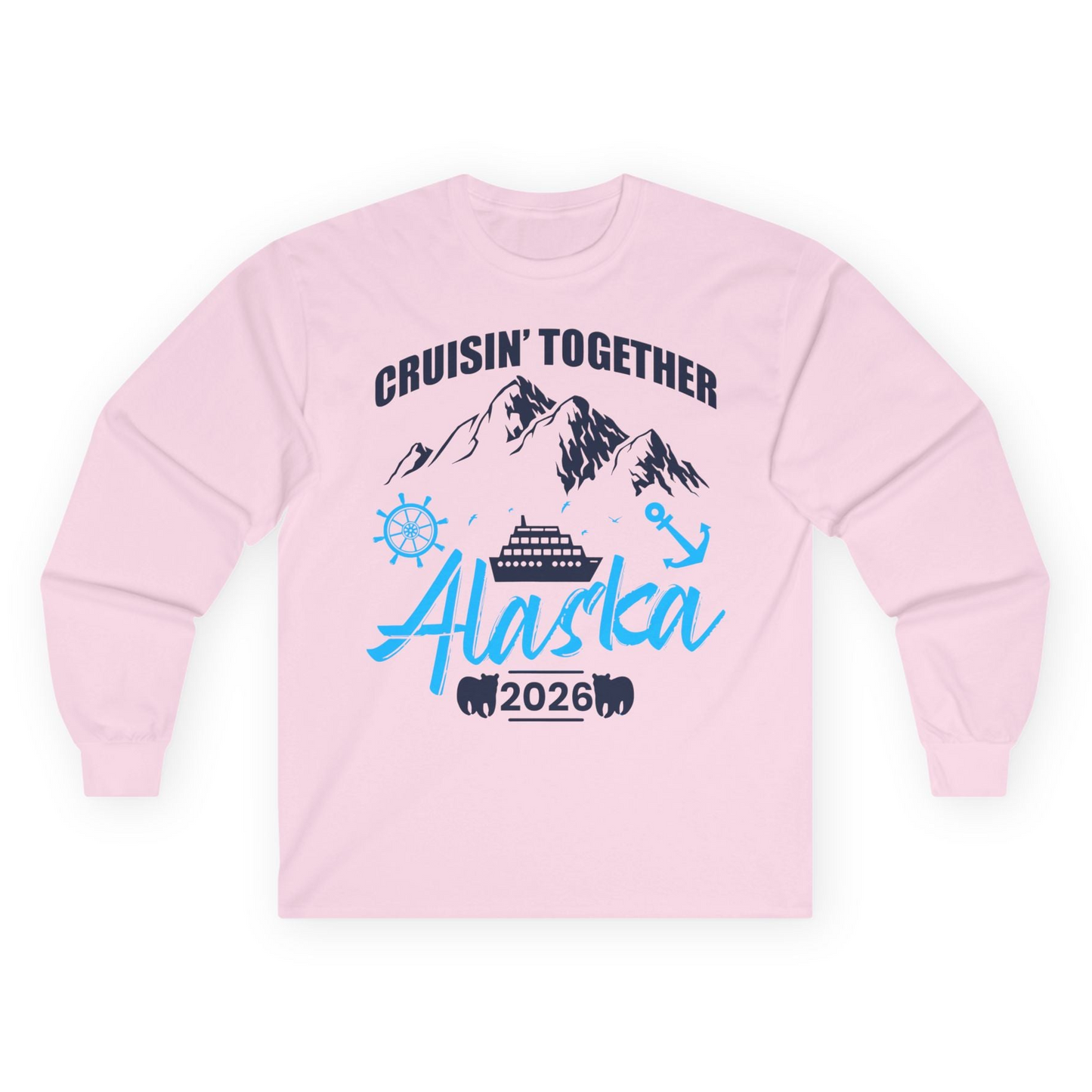 Alaska Cruise Group Adventure Shirt Long Sleeve Shirt – Light Pink – Alaska Cruise Shirts