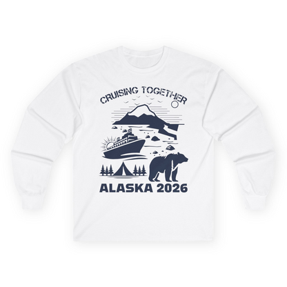 Alaska Cruise 2026 Family Adventure Bear Mountain Nature Shirt — Long Sleeve Long Sleeve Shirt – White – Alaska Cruise Shirts