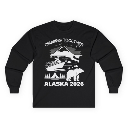 Alaska Cruise 2026 Family Adventure Bear Mountain Nature Shirt — Long Sleeve Long Sleeve Shirt – Black – Alaska Cruise Shirts