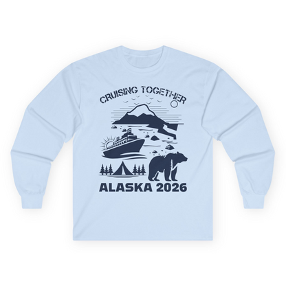 Alaska Cruise 2026 Family Adventure Bear Mountain Nature Shirt — Long Sleeve Long Sleeve Shirt – Light Blue – Alaska Cruise Shirts