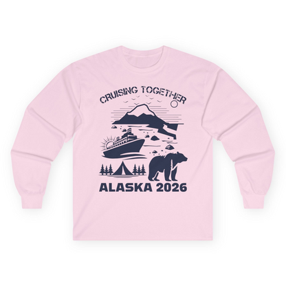 Alaska Cruise 2026 Family Adventure Bear Mountain Nature Shirt — Long Sleeve Long Sleeve Shirt – Light Pink – Alaska Cruise Shirts