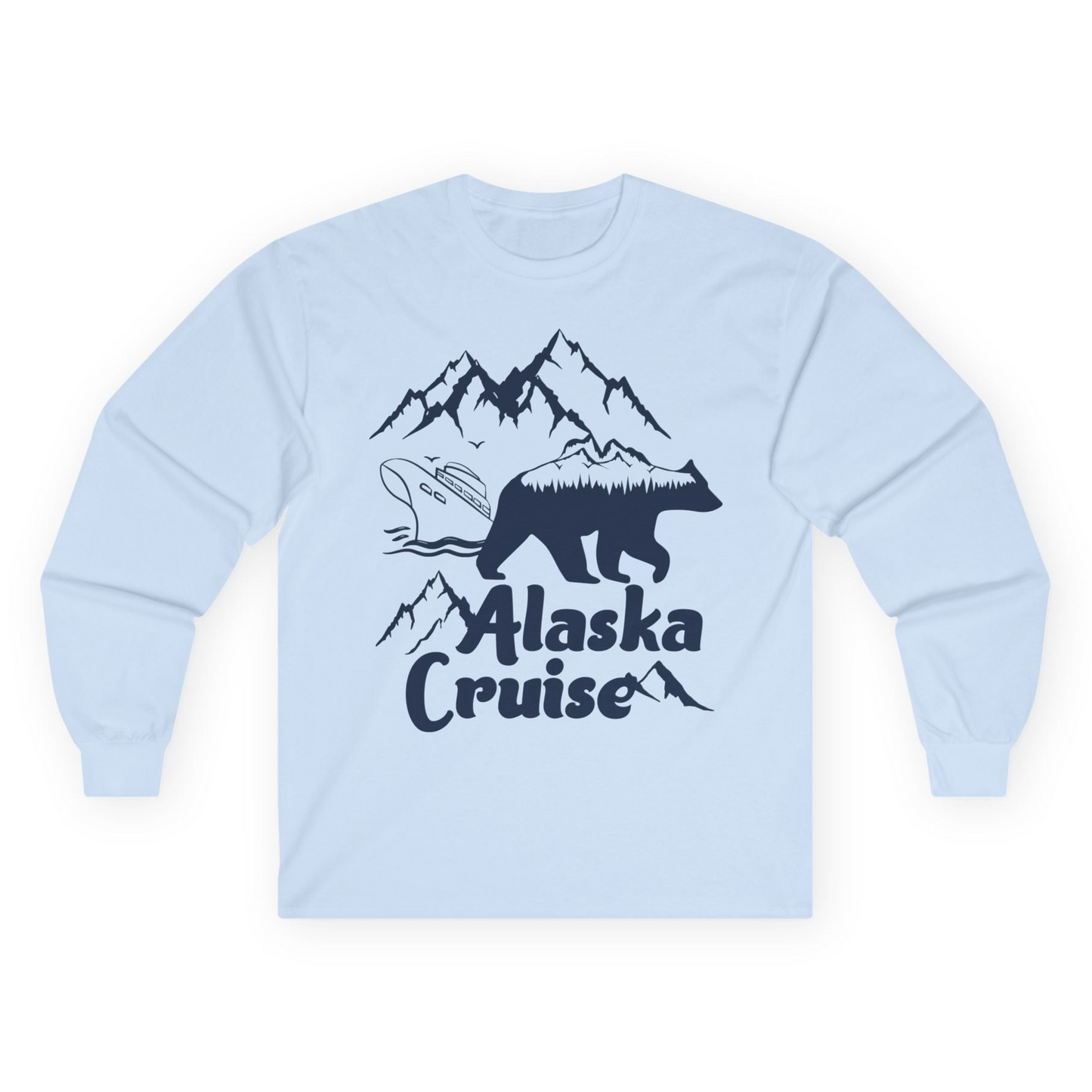 Alaska Cruise Shirt Long Sleeve Shirt – Light Blue – Alaska Cruise Shirts