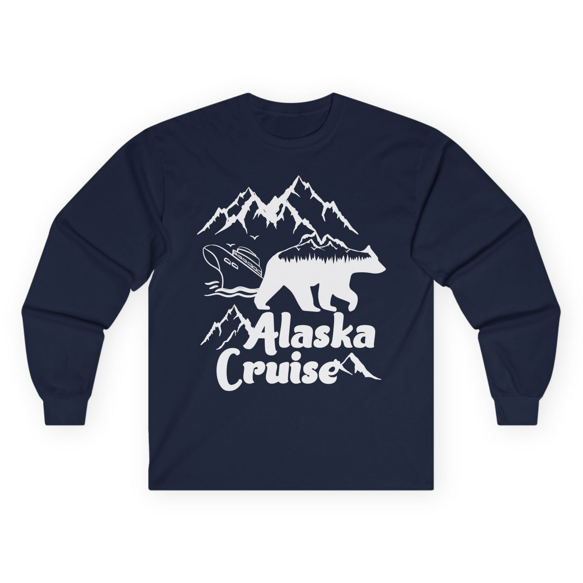 Alaska Cruise Shirt Long Sleeve Shirt – Navy – Alaska Cruise Shirts