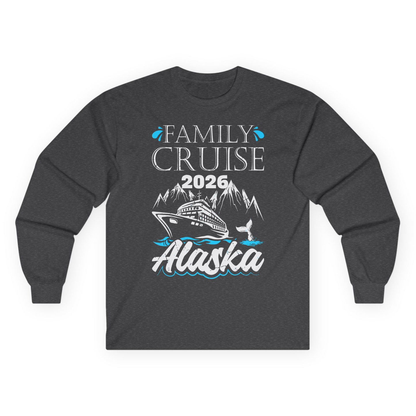 Alaska Family Cruise Shirt Long Sleeve Shirt – Dark Heather – Alaska Cruise Shirts