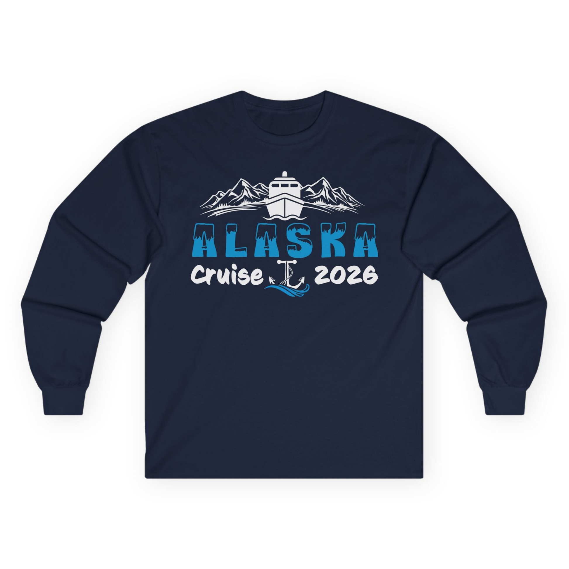 Alaska Cruise 2026 Shirt Long Sleeve Shirt – Navy – Alaska Cruise Shirts