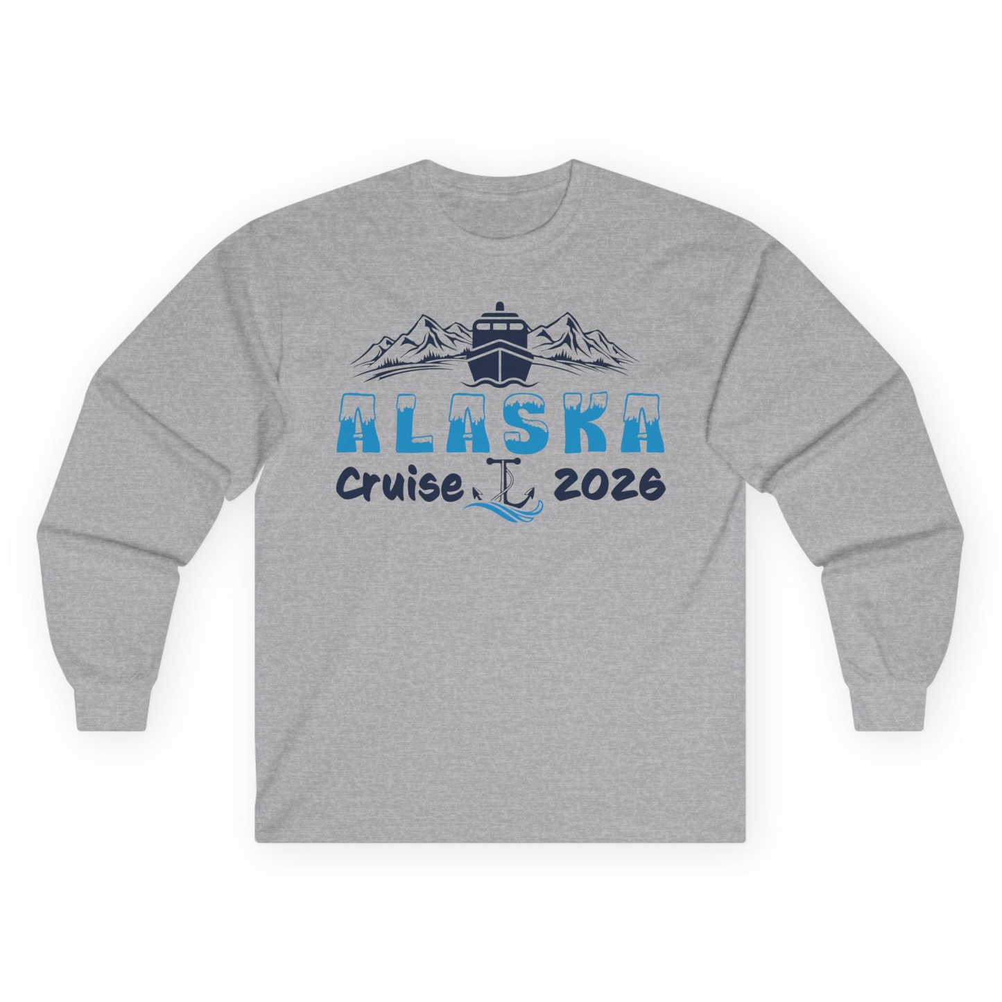 Alaska Cruise 2026 Shirt Long Sleeve Shirt – Sport Grey – Alaska Cruise Shirts