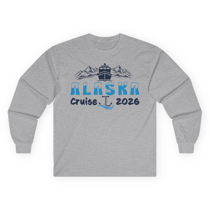 Alaska Cruise 2026 Shirt Long Sleeve Shirt – Sport Grey – Alaska Cruise Shirts