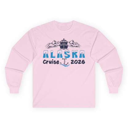 Alaska Cruise 2026 Shirt Long Sleeve Shirt – Light Pink – Alaska Cruise Shirts