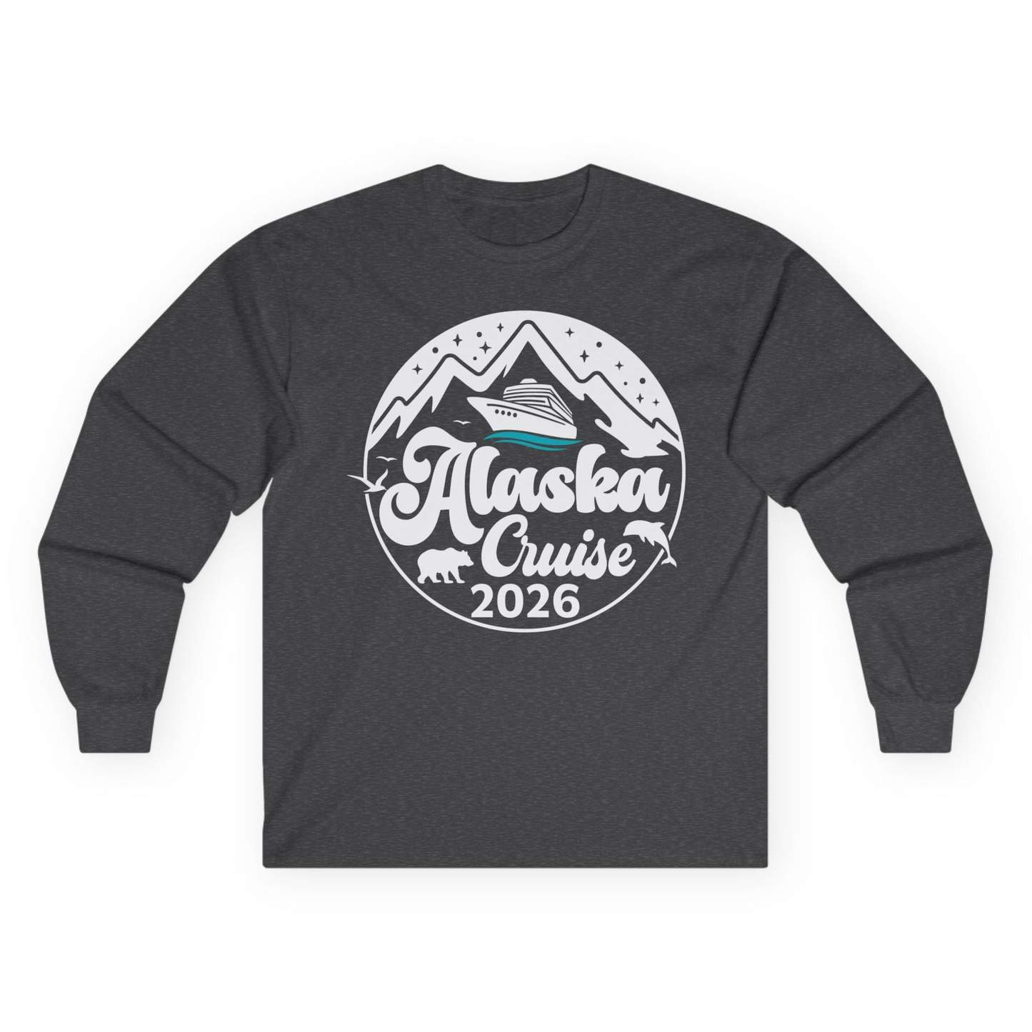 Alaska Cruise 2026 Shirt Long Sleeve Shirt – Dark Heather – Alaska Cruise Shirts