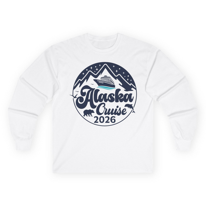 Alaska Cruise 2026 Shirt Long Sleeve Shirt – White – Alaska Cruise Shirts