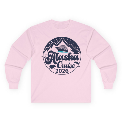 Alaska Cruise 2026 Shirt Long Sleeve Shirt – Light Pink – Alaska Cruise Shirts