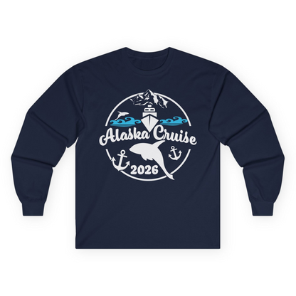 Alaska Cruise 2026 Shirt Long Sleeve Shirt – Navy – Alaska Cruise Shirts
