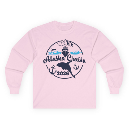 Alaska Cruise 2026 Shirt Long Sleeve Shirt – Light Pink – Alaska Cruise Shirts