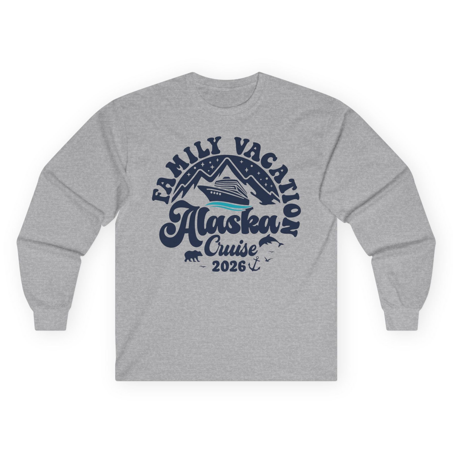 Alaska Family Cruise Shirt Long Sleeve Shirt – Sport Grey – Alaska Cruise Shirts