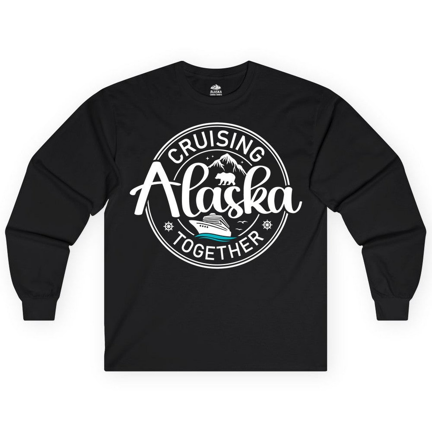 Alaska Cruise Adventure Retro Badge Shirt Long Sleeve Shirt – Black – Alaska Cruise Shirts